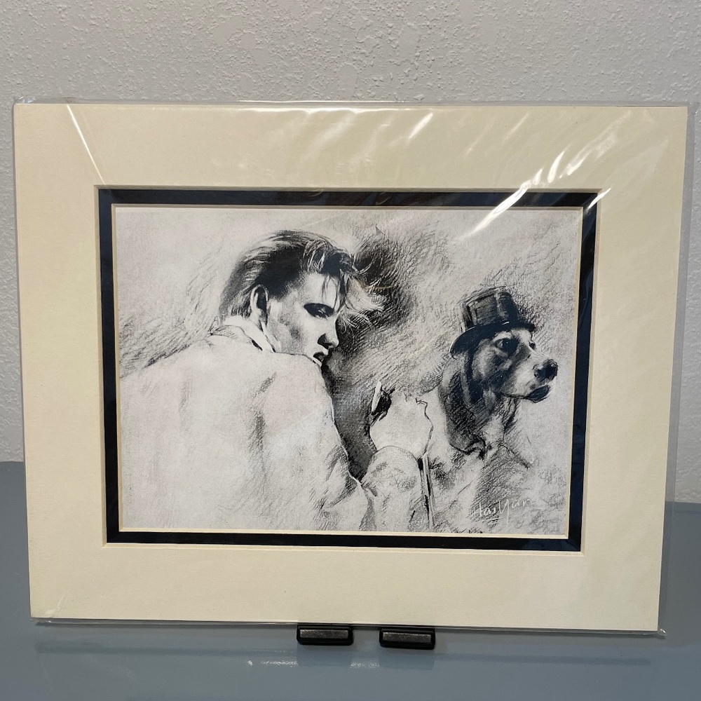 ELVIS IN Charcoal Reproduction Print by Haiyan